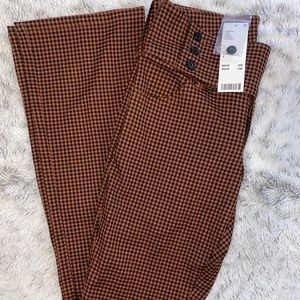 NWT Urban Outfitters Orange Checkered Flared Pant